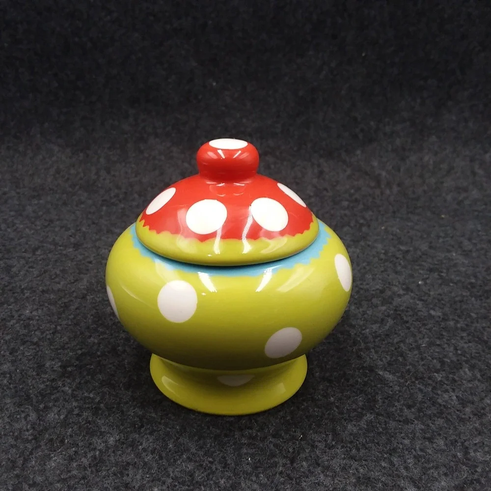Spiegelburg‎ Garden Mini Creamer & Sugar Bowl Polka Dot Mushroom Whimsy Germany